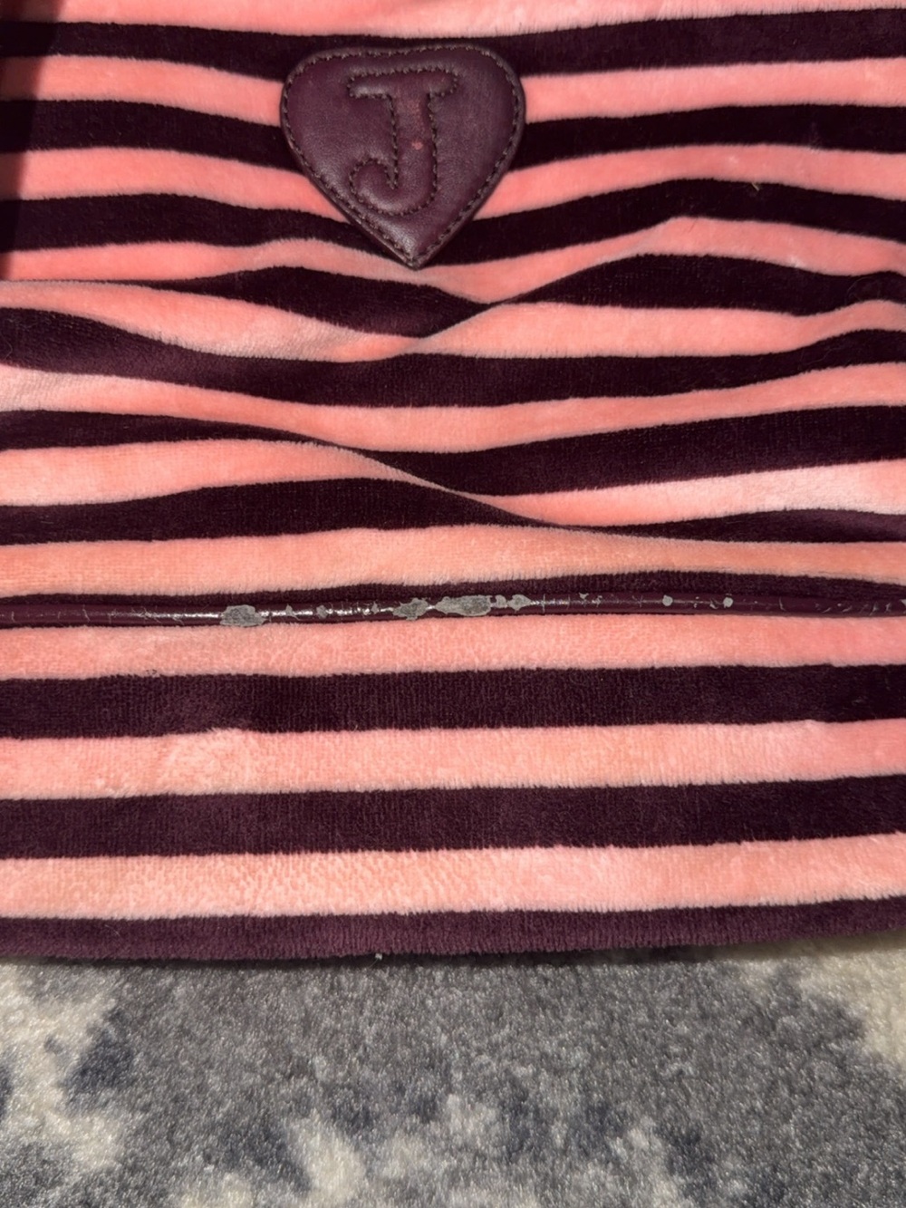 Juicy Couture Pink and Brown Striped Backpack Satchel - Picture 3 of 5